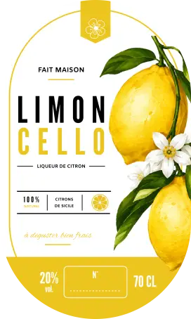 Étiquette personnalisée limoncello ovale