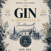 Étiquette autocollante personnalisée gin artisanal