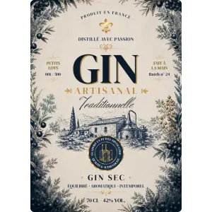 Modèle premium pour bouteille de gin élégante