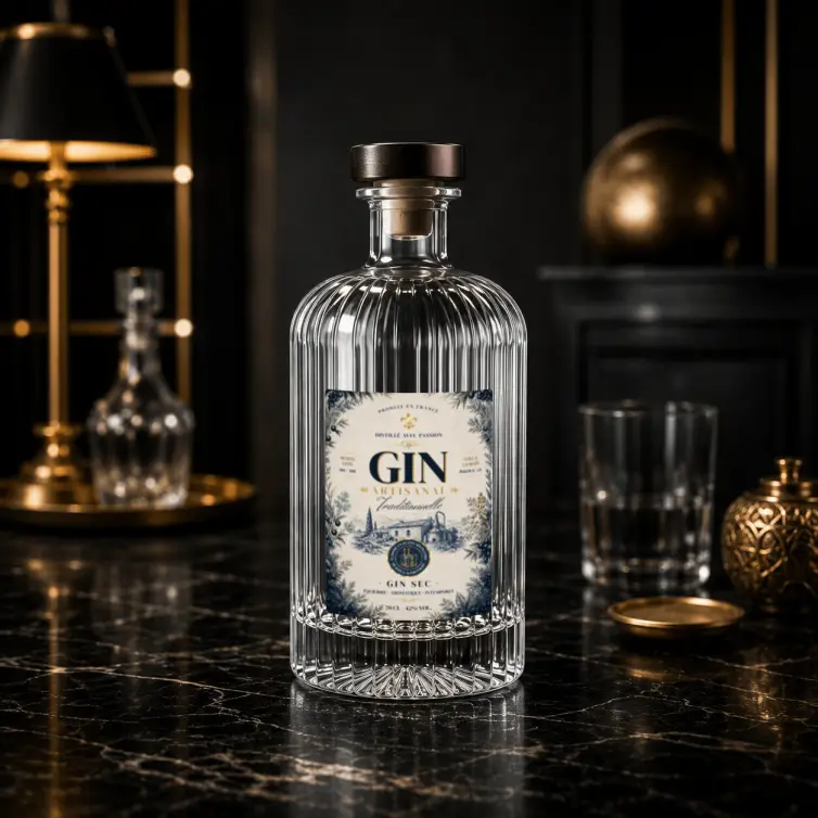 Étiquette autocollante personnalisée gin artisanal