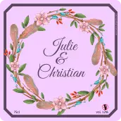 Étiquette autocollante personnalisée couronne en fleurs