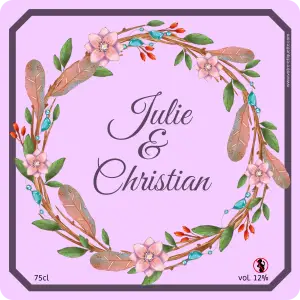 personalized wedding sticker label for champagne bottles