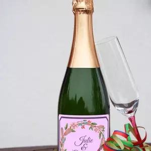 personalized sticker label wreath in flowers