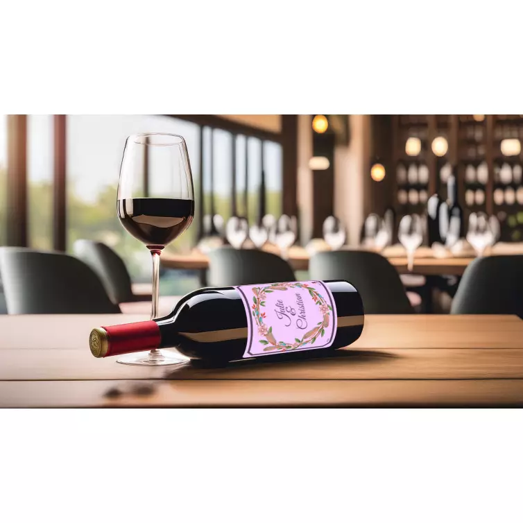 Étiquette autocollante personnalisée couronne en fleurs