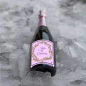 Étiquette autocollante personnalisée couronne en fleurs