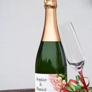 étiquette de mariage personnalisée avec roses – pour une célébration romantique et unique