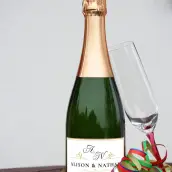 Étiquette champagne mariage personnalisée : design doré