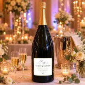 Étiquette champagne mariage personnalisée : design doré