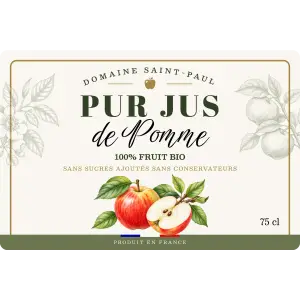 custom label for apple juice 90 x 60 mm