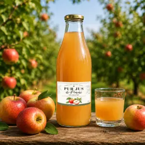custom label for apple juice 90 x 60 mm