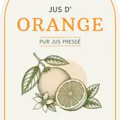 Étiquette personnalisée pour jus d'orange