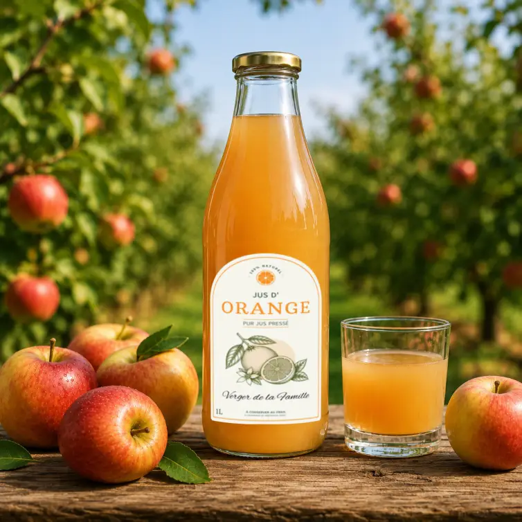 Étiquette personnalisée pour jus d'orange