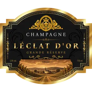 étiquette champagne noir mat personnalisée pour mariage