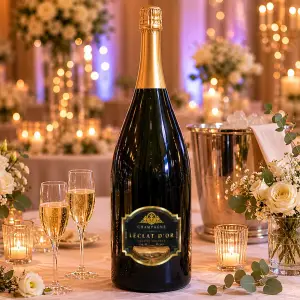 étiquette champagne noir mat personnalisée pour mariage