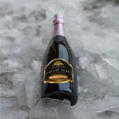 Étiquette champagne noir mat personnalisée pour mariage