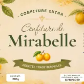 Étiquette personnalisée pour confiture de mirabelles