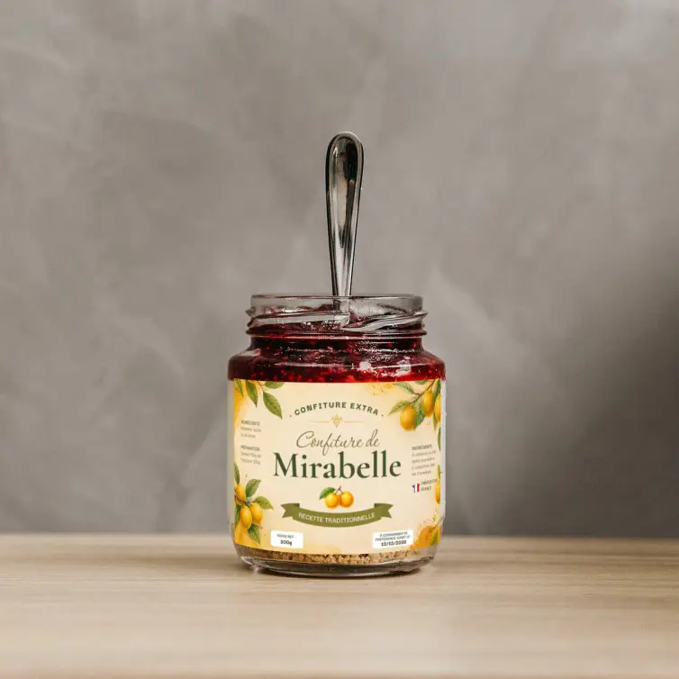 Étiquette personnalisée pour confiture de mirabelles