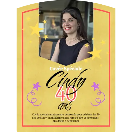Étiquette autocollante personnalisée anniversaire avec photo