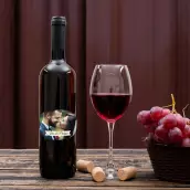 Étiquette de mariage personnalisée avec photo des mariés – Format ovale élégant