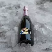 Étiquette de mariage personnalisée avec photo des mariés – Format ovale élégant