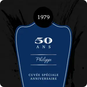 étiquette personnalisée carrée noir mat pour anniversaire