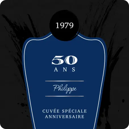 Étiquette personnalisée carrée noir mat pour anniversaire
