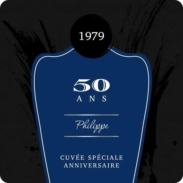 Étiquette personnalisée carrée noir mat pour anniversaire