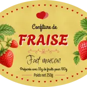 Étiquette personnalisée pour confiture de fraise