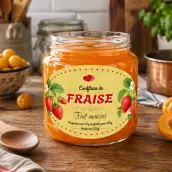 Étiquette personnalisée pour confiture de fraise
