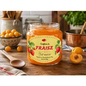 étiquette personnalisée pour confiture de fraise