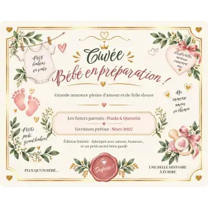 personalized label for pregnancy announcement