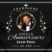 Etichetta per champagne personalizzata nera e lussuosa