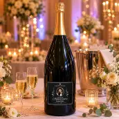Etichetta per champagne personalizzata nera e lussuosa