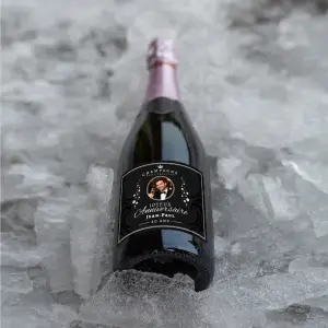 etichetta per champagne personalizzata nera e lussuosa