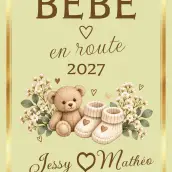 Étiquette naissance personnalisée en papier bagasse