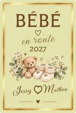 Étiquette naissance personnalisée en papier bagasse