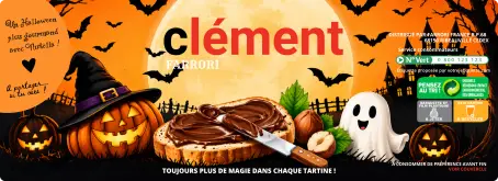 Étiquette personnalisée halloween pour cadeau gourmand, un décor de fête aux couleurs orange et chocolat
