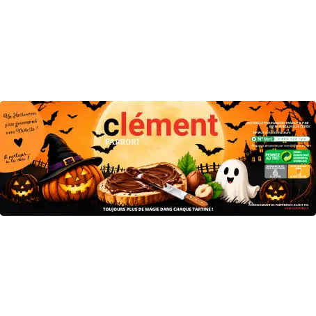 Étiquette personnalisée halloween pour cadeau gourmand, un décor de fête aux couleurs orange et chocolat