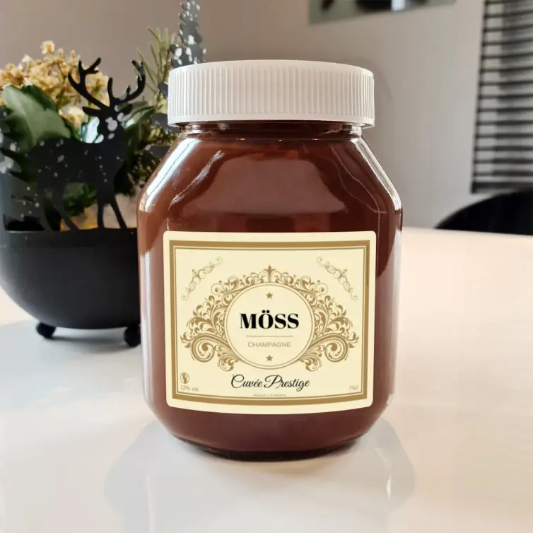 Étiquette personnalisée pour bouteille de champagne – design doré élégant et raffiné