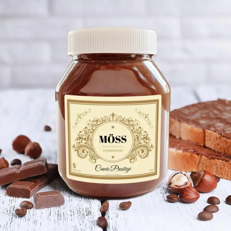 Étiquette personnalisée pour bouteille de champagne – design doré élégant et raffiné