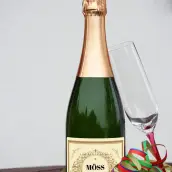Étiquette personnalisée pour bouteille de champagne – design doré élégant et raffiné