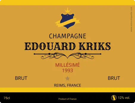 Étiquette personnalisée pour champagne millésimé – style sobre et élégant