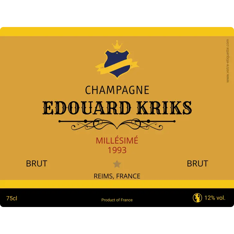 Custom label for vintage champagne – simple and elegant style