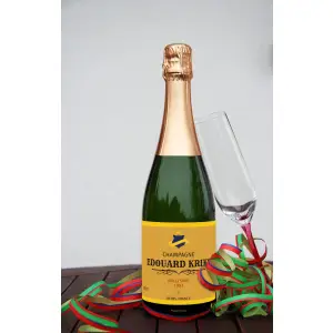 étiquette personnalisée pour champagne millésimé – style sobre et élégant