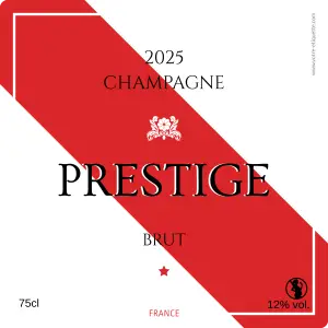 optez pour une étiquette champagne personnalisée au design contemporain et minimaliste