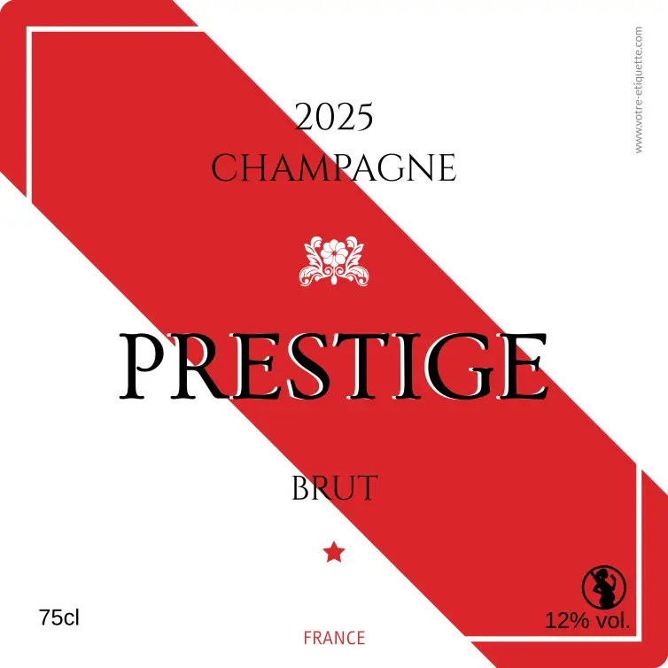 Custom label for brut champagne 2025 – modern and clean design