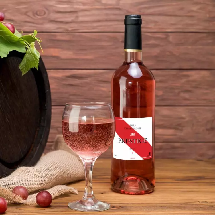 Custom label for brut champagne 2025 – modern and clean design