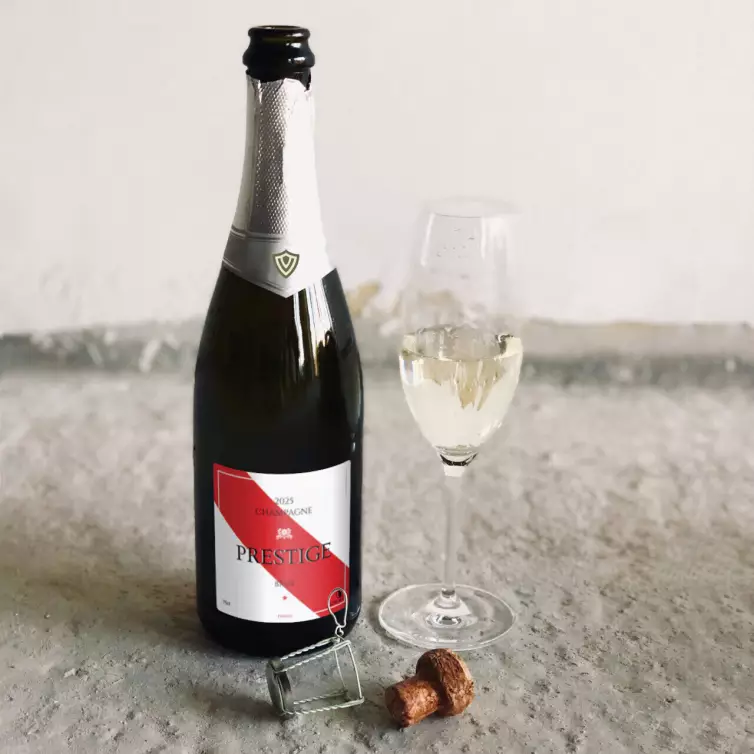 Custom label for brut champagne 2025 – modern and clean design