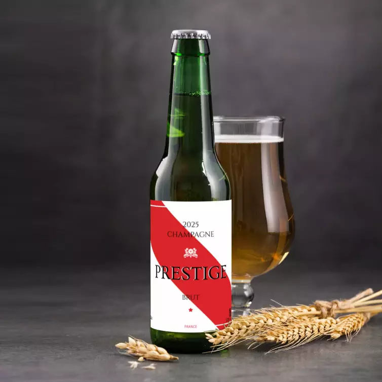 Custom label for brut champagne 2025 – modern and clean design