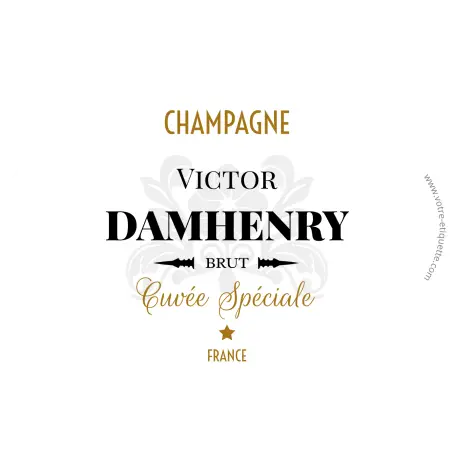 Étiquette personnalisée pour champagne brut cuvée spéciale – élégance et sobriété